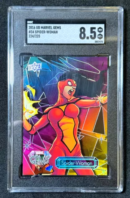 Spider-Woman 2016 Upper Deck Marvel Gems /225 SGC 8.5 NM/MINT+ POP 3 Highest