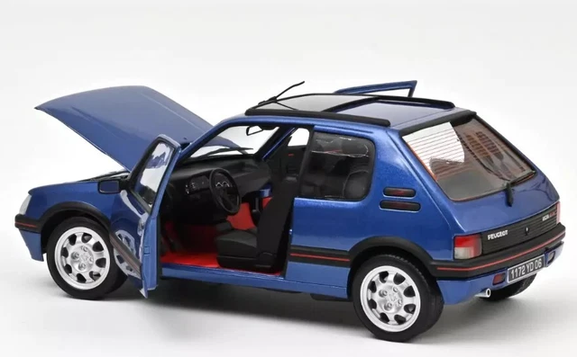 Peugeot 205 Gti 1.9 Avec Toit Ouvrant 1992 Miami Bleu Modèle 1:18 Norev