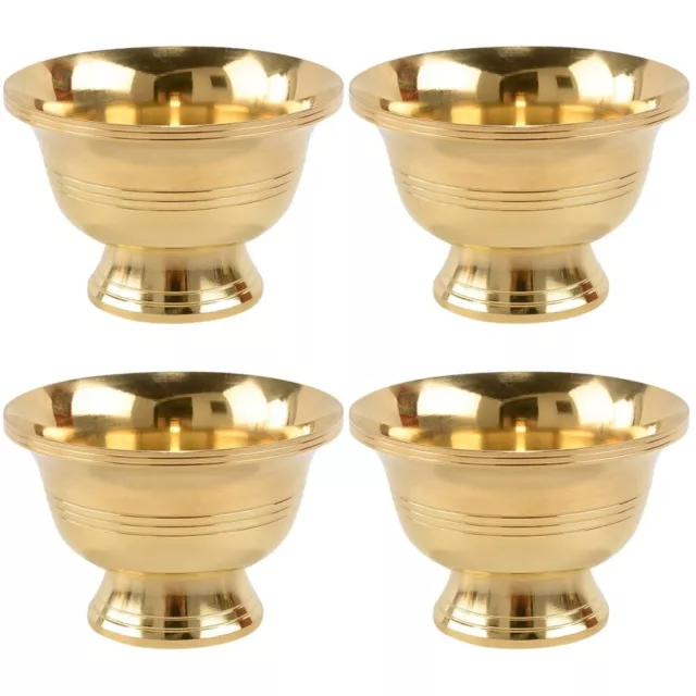 4pcs Offering Cup Small Offering Bowl Water Cup Footed Worship Cup Buddhist
