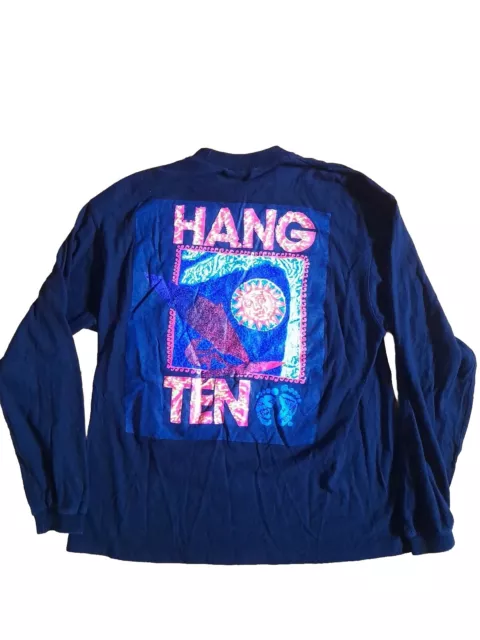 Vintage Hang Ten Long Sleeve T Shirt Fits Medium