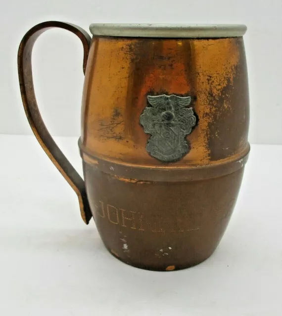 Vintage Copper Beer Mug "Johnnie 52"