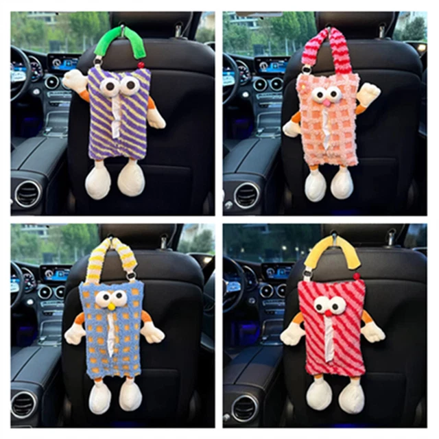 Cartoon Monster Car Tissue Box Cute Car Seat Back Paper Towel Hanging Bag Gifts