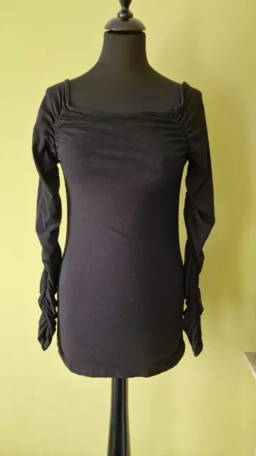 Isabella Oliver Ruched Maternity Top Black. Long Sleeve. Size 2 (UK 10).