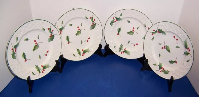 Mikasa English Countryside Season’s Holly 4 Salad Plates (8.25”) Outstanding