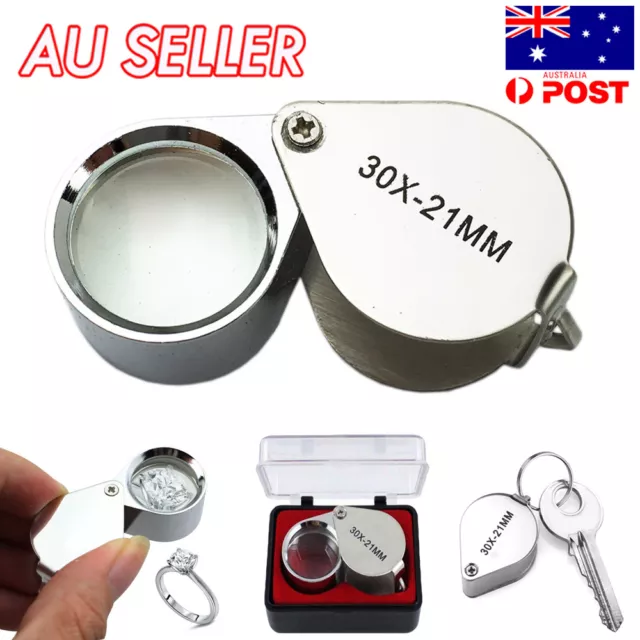 Pocket Jewellers Eye Loupe Magnifier Jewelry Magnifying Glass 30x 21mm Jewelers