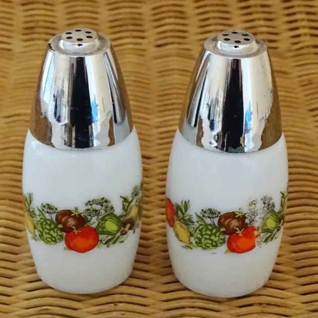 Vintage 1970s Gemco Spice of Life Salt Pepper Shakers Corning Corelle Matchables