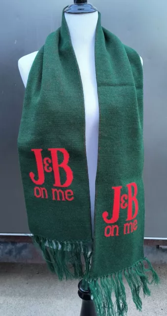 J&B On Me Scotch Whiskey Reversible Green Red Unisex Neck Wrap Scarf