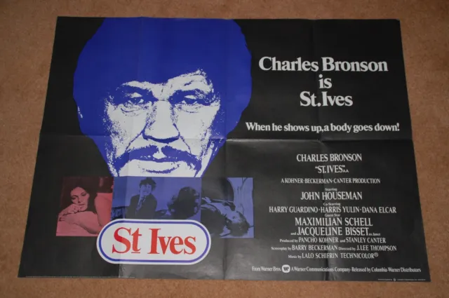 CHARLES BRONSON is ST. IVES (1976) - ORIG. UK QUAD POSTER - EX. CONDITION