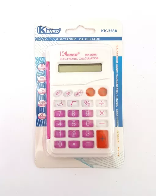 Mini Calcolatrice Elettronica Digitale KK-328A 8 Cifre Scuola Ufficio Rosa moc