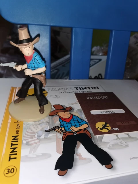 Figurine Tintin En Cow-boy N°30 - Livret Officiel Sans Passeport, Occasion