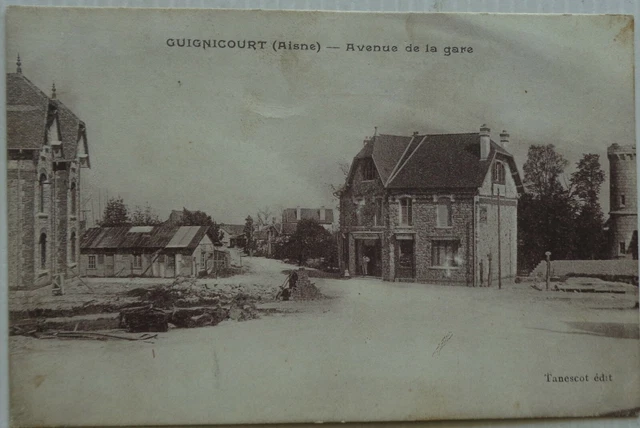 Guignicourt 02 CPA Avenue Station Good Condition