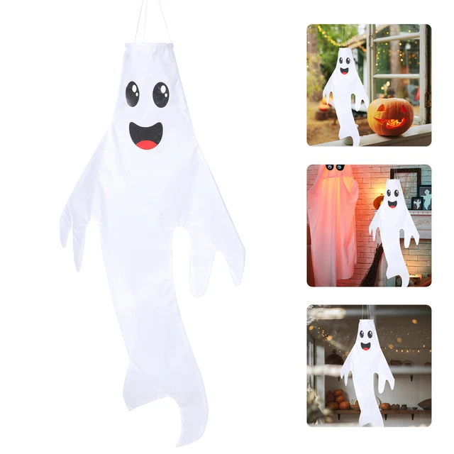 Ghost Windsock Flag Ghost Windpipe Banner White Home Decor Windproof