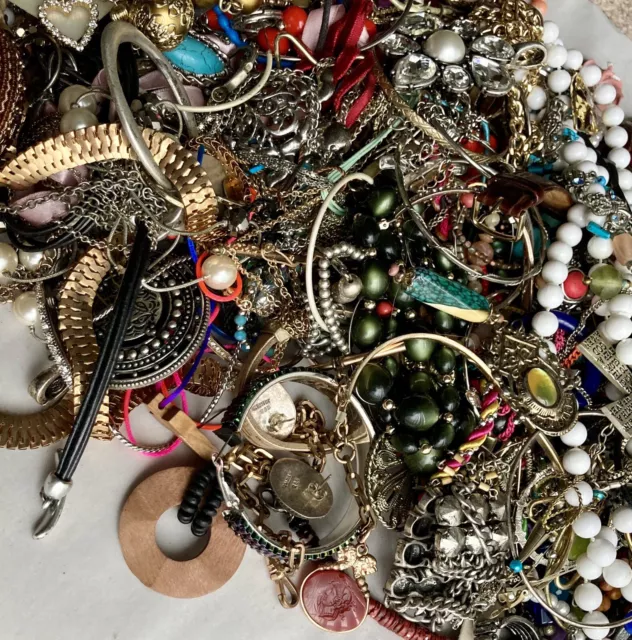 16.3LBS Broken Junk Jewelry Lot Craft Harvest Repurpose Unsorted DIY Bulk Scrap