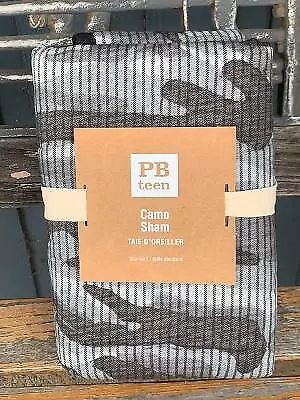 Pottery Barn Teen Camo Sham -  Standard Size - Black / Gray - NWT