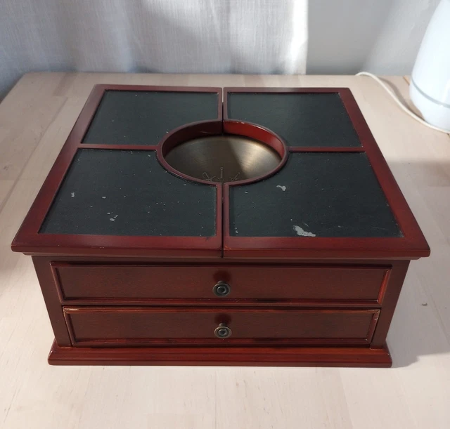 The Bombay Company Wooden Cigar Box 2004 with Ashtray, Convertible Top & Drawer