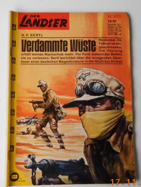 Der Landser Nr. 303  "Verdammte Wüste"  Erstausgabe