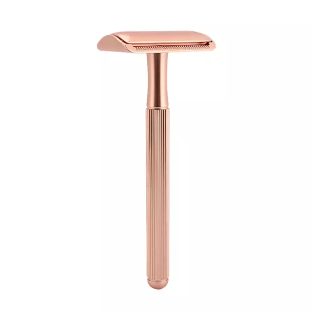 Double Edge Metal Safety Shaving Razor for Women Eco Friendly Reusable Rose Gold