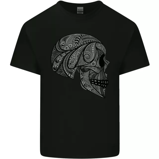 Mandala Teschio Biker Gotico Moto Uomo Cotone T-Shirt