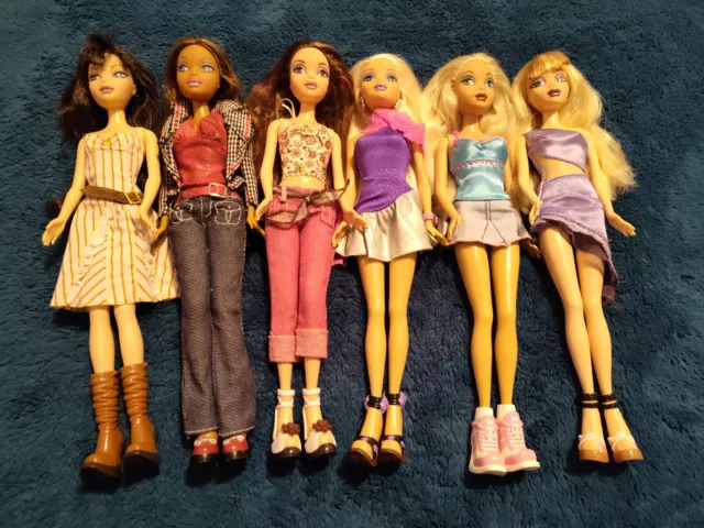 Lot of 6 My Scene Barbie Dolls with outfits