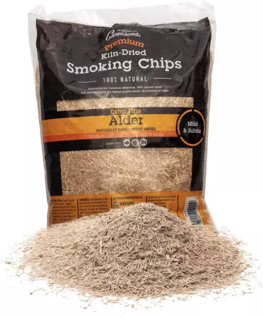 Camerons All Natural Extra Fine Alder BBQ Wood Chips - 260 Cu. In. Bag, Approx -