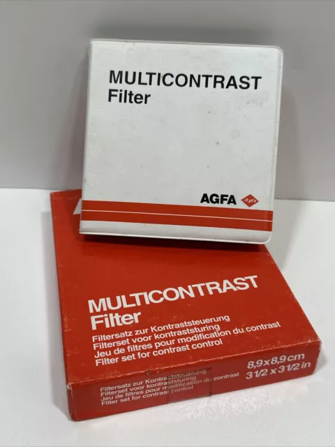 Agfa Multigrade Set 12 Filtri 9x9cm - Alcuni Tagliati 7,5x7x5 Originali Vintage