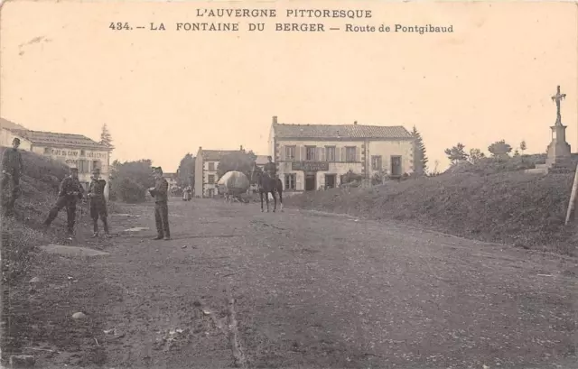 Cpa 63 La Fontaine Du Berger Route De Pontgibaud