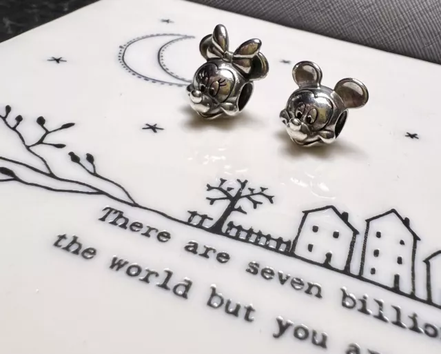 Genuine Pandora Disney Mickey And Minnie Mouse Charms S925 Ale Disney