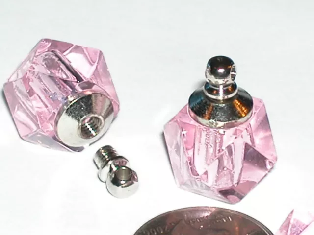 1PC Rosa Bola de Cristal Miniatura Perfume Frasco Diminuto Pequeño Botella Rosca