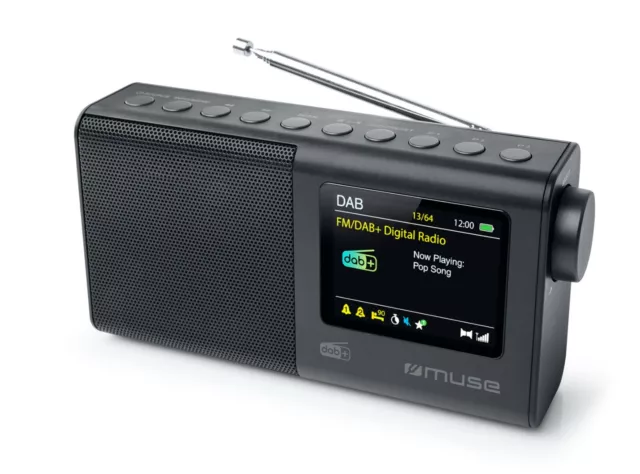 MUSE M-117DB Radio Digitale DAB+ portatile con FM RDS Sveglia, Pile / Corrente