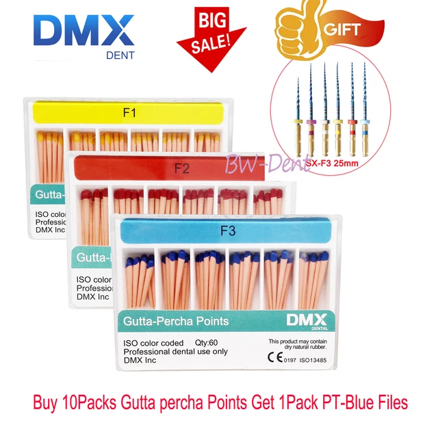 DMXDENT Dental Gutta Percha Points Endodontic Root Canal Obturating F1 F2 F3