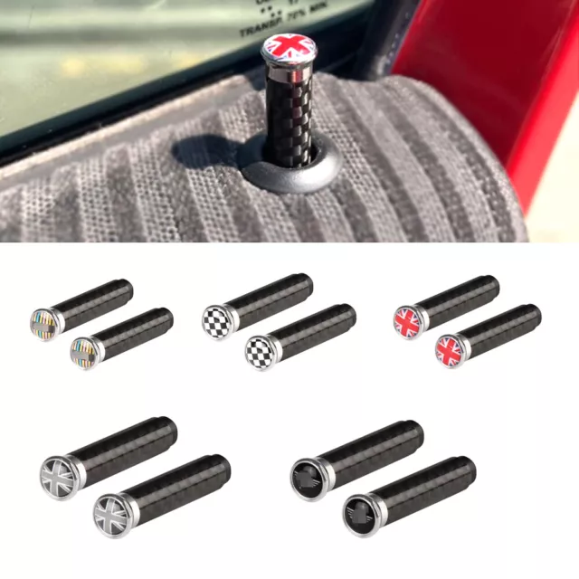 4PCS Carbon Car Interior Door Pin Lock Knob For Cooper R55 R56 R60 F54 F56 F60