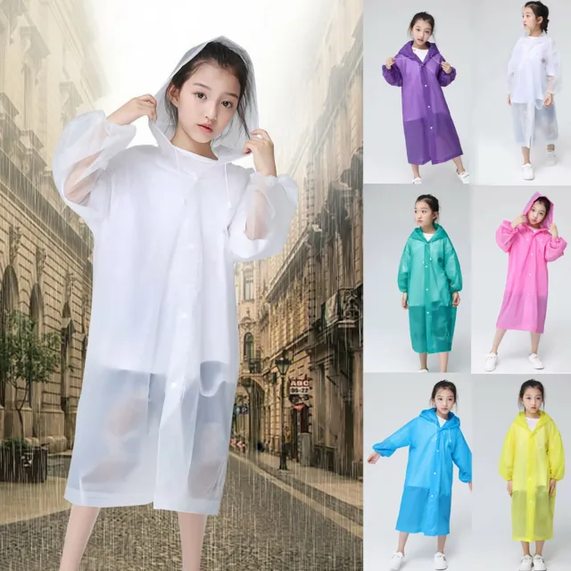 Children Waterproof Hooded Rain Coat Kids Jacket Poncho Raincoat Long Outwear