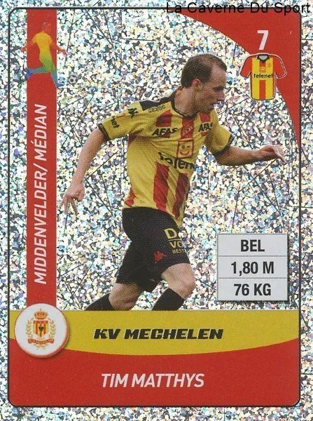 N°182 Tim Matthys # Belgique Kv.mechelen Sticker Panini Pro League 2015