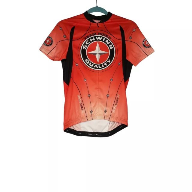 Schwinn Cycling Bike Jersey Shirt Top Activewear Orange Mens Size Small
