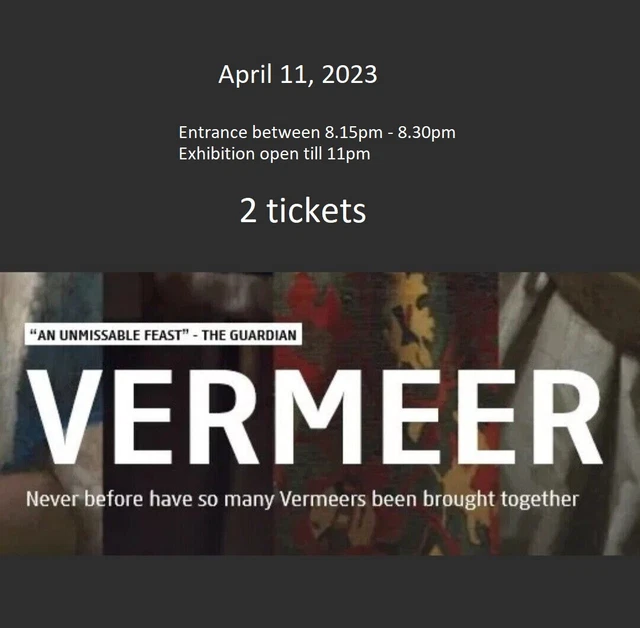 2 biglietti mostra Vermeer 11 aprile 2023 Rijksmuseum Amsterdam 20.15-20.30