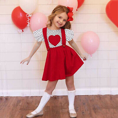 Bambini Principessa Ruffle T-Shirt Dress Outfit Baby Girls Casual Tops Gonne Set 2Pcs