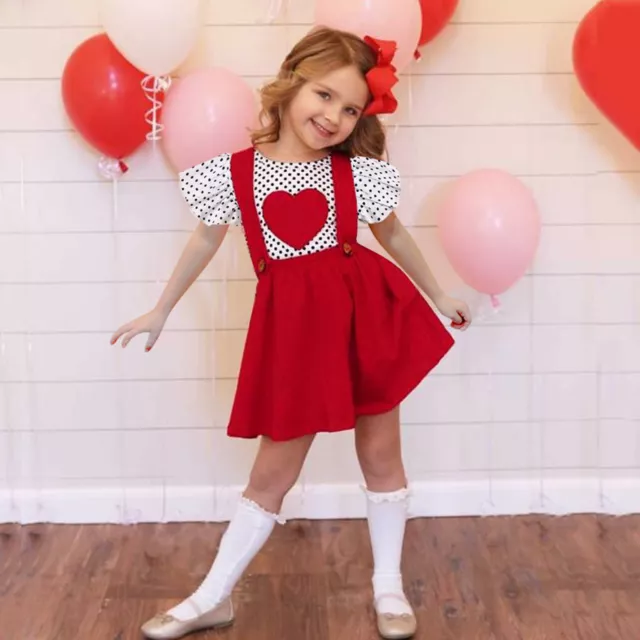 Kids Toddler Baby Girls T-shirt Tops Skirt Dress Outfits Set 2PCS Casual Clothes