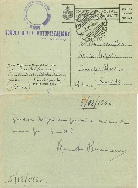 059 - Regno - Franchigia F 66 da Roma a Sacile (Pordenone), 07/12/1946