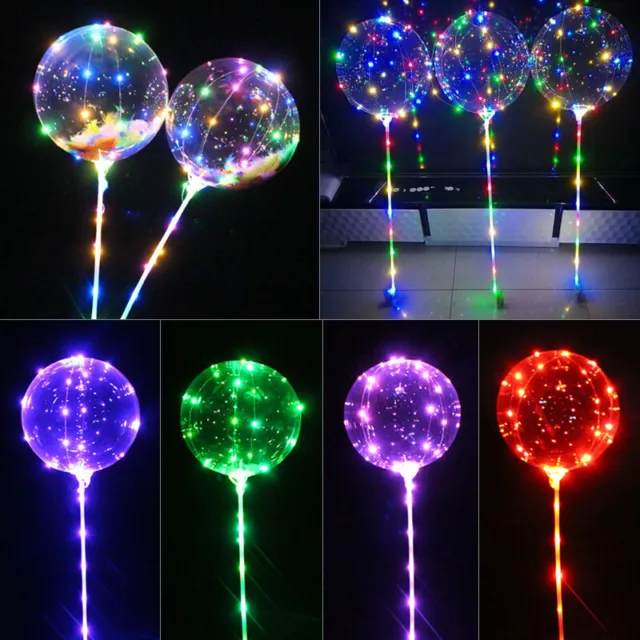 20'' LED Light Up Transparent Balloons Wedding Birthday Xmas Party Lights Decor
