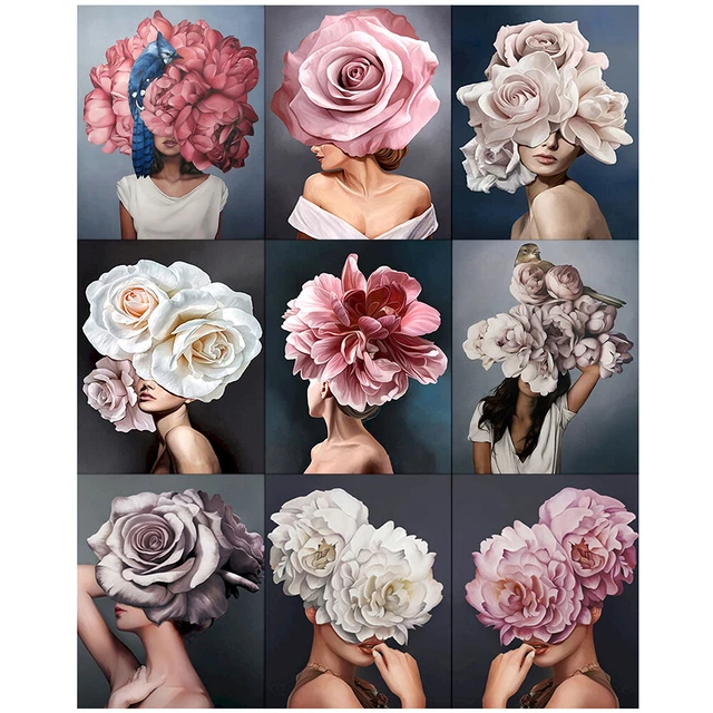 40x50cm Frameless Flower Girl Painting DIY Oil Paint By Numbers Picture Decor