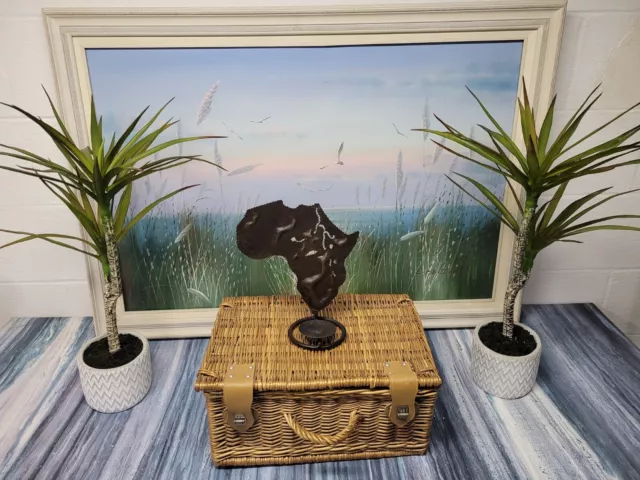 africa metal art candle holder / r4 t13
