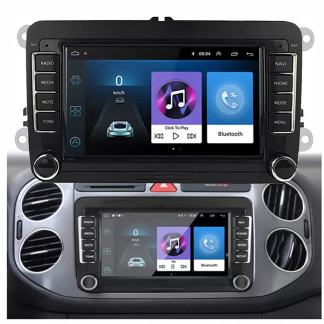 pour Volkswagen Passat B6 B7 2 Din Radio de voiture 7" Android GPS Écran tactile