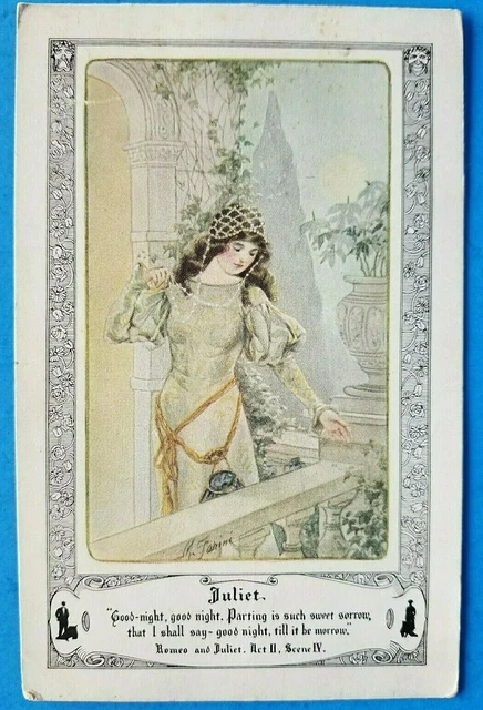 Vintage Shoe Post Card Advertising Walk-Over Shoes Romeo Juliet Poem Act II