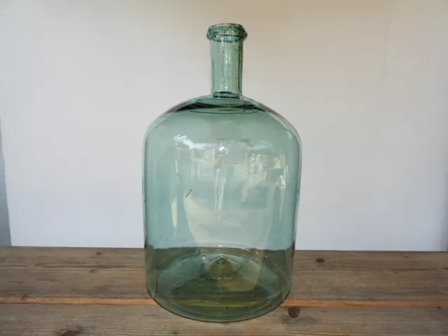 10L SCHNAPSFLASCHE Abrissglas Branntweinflasche Waldglas Barock Flasche geblasen