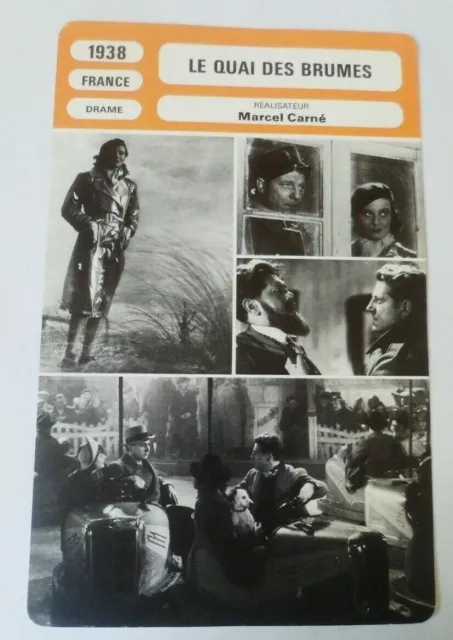 CARTE FICHE CINEMA 1938 LE QUAI DES BRUMES Jean Gabin Michèle Morgan Michel Simo