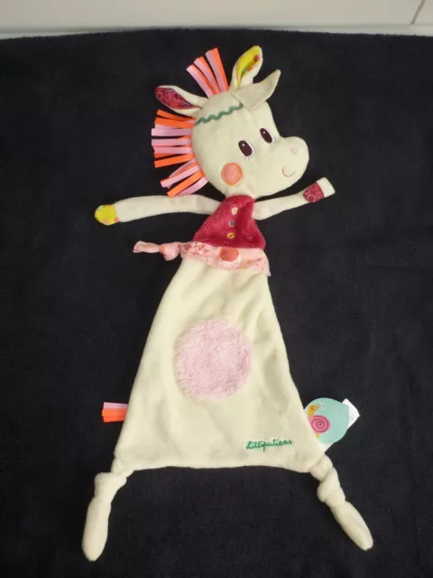 doudou plat Licorne LILLIPUTIENS  Louise attache tétine COM 9