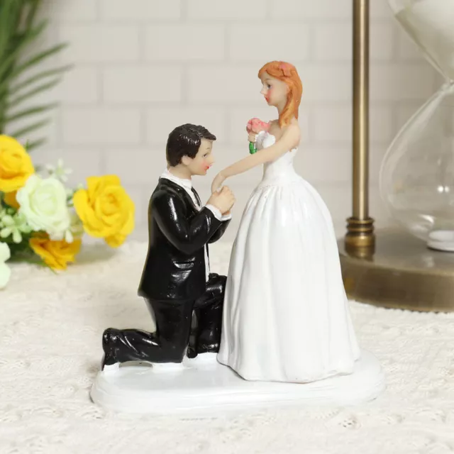 Estatuilla romántica regalo elegante novia y novio pastel topper estatuilla propuesta cat