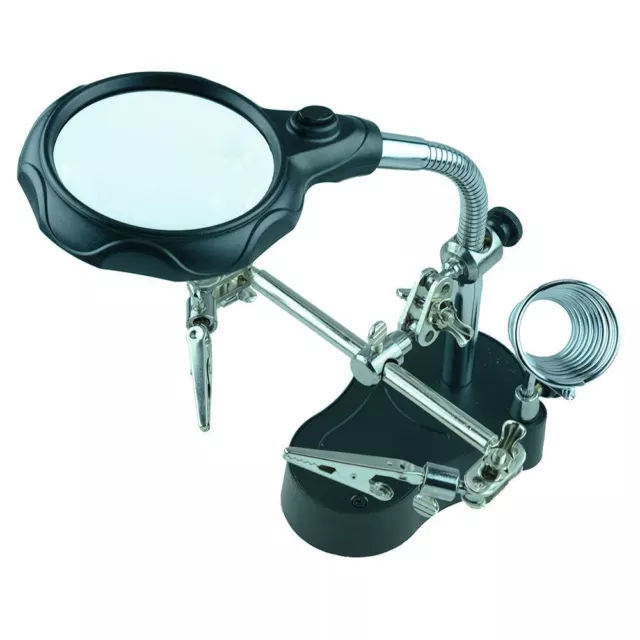 Deluxe Helping Hands with Magnifier and Light Soldering Tool