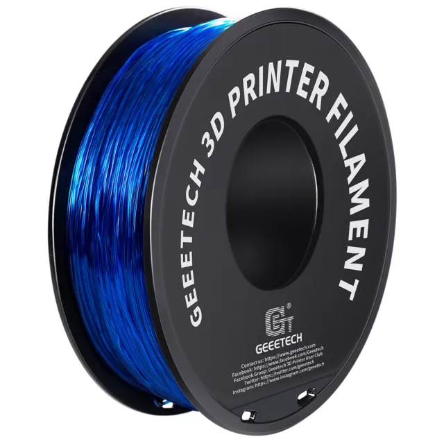 Geeetech Filament d'imprimante 3D TPU 1,75mm 1kg flexible bleu transparent FR