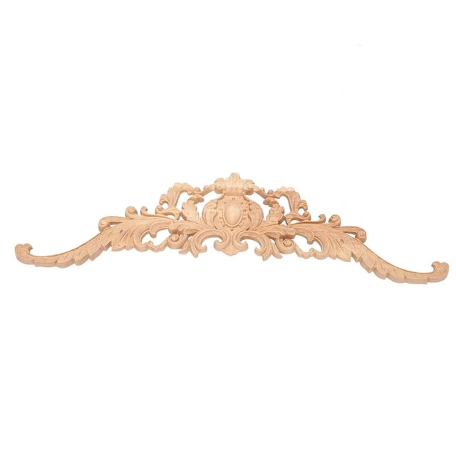 Vintage Plant Wood  Corner Applique Decorate Frame Cabinet Fireplace Door FurnY7